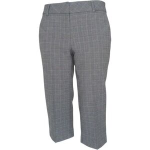 Apt 9 Ava Women's Plaid Capri Pants Mid Rise Stretch Office Dress Crops Size M